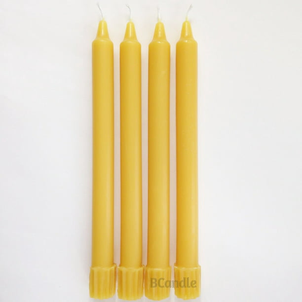 Hand Rolled 100/% Beeswax Candles White One Pair of 8/" Tapers Free shipping!